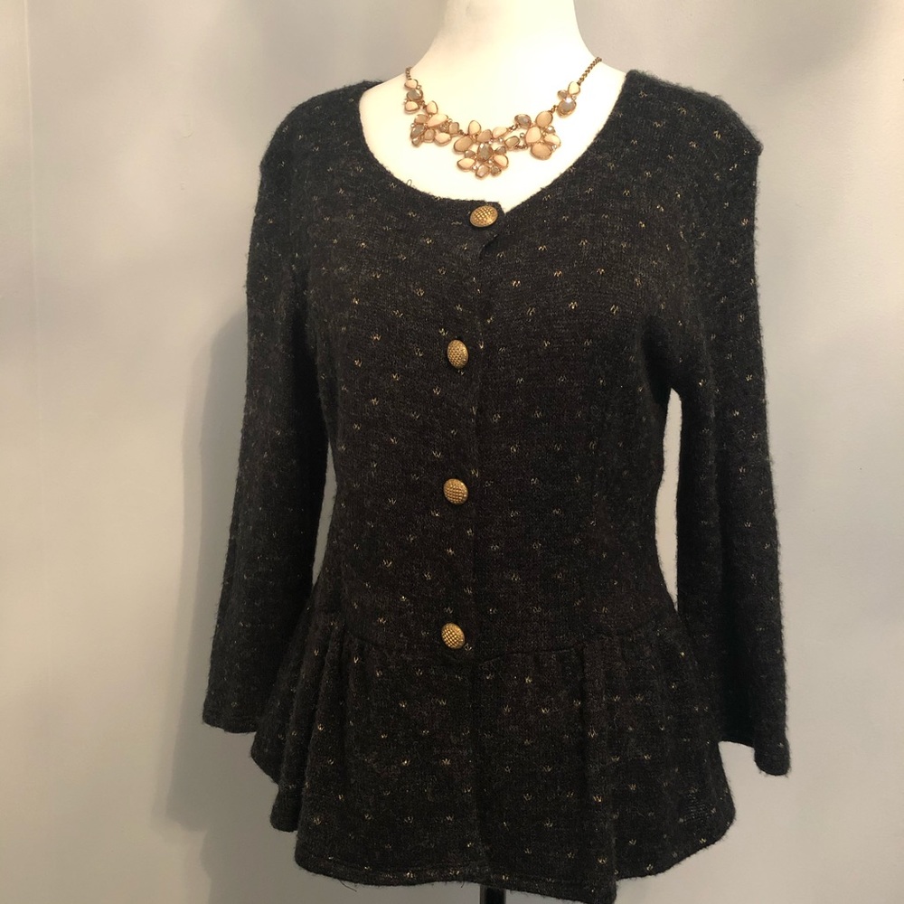 Peplum button up cardigan